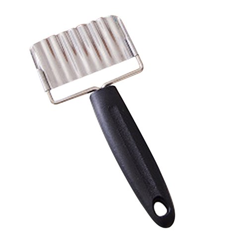 YUYDYU Cuchillo Cortador de Patatas Cuchillo Ondulado Mango de plástico de Uso múltiple Herramientas de Cocina de Acero Inoxidable Preparación de Cocina