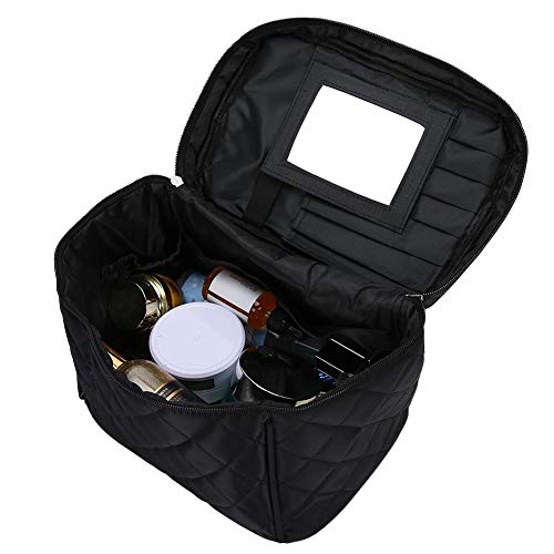 YUYTE Neceser Impermeable, Bolsa de Maquillaje de Alta Capacidad con Espejo, Organizador portátil Multifuncional para Pincel de Maquillaje cosmético, Herramienta para uñas