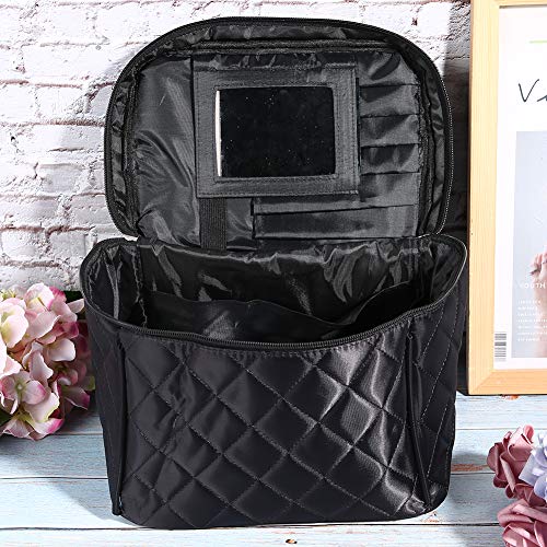 YUYTE Neceser Impermeable, Bolsa de Maquillaje de Alta Capacidad con Espejo, Organizador portátil Multifuncional para Pincel de Maquillaje cosmético, Herramienta para uñas