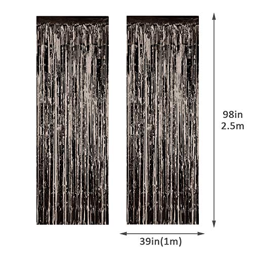 YWILL Cortinas de Malla Metálica/Cortina de lámina/Franjas Decoración Fondopara Fiesta de Cumpleaños/Bodas,Decoraciones Bricolaje Ventana/Puerta Apoyos Foto/Fotomatón para Festival Navidad (1x2.5m)