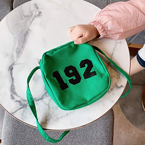 YWLINK Bolsa Para NiñOs 2019 Primavera Y Verano Nueva Bandolera Simple Mini Bolsa Cuadrada Marea NiñOs Y NiñAs Bebé Messenger Bag Fiesta De CumpleañOs Regalo Moda Banquete Fotografia Bolsa Verde