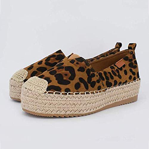 YWLINK Plataforma Hueca Para Mujer Zapatos Casuales Color SóLido Transpirable CuñA Alpargatas Antideslizante CóModo Zapatos Romanos Bohemia TamañO Grande Fiesta Deportes Al Aire Libre (39 EU, X-Caqui)