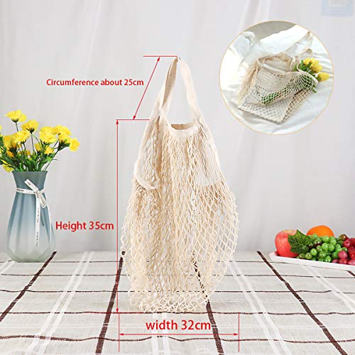 YWQ 3 Bolsas de Compras de Malla de Algodón,Bolsa de la Compra de Red,Algodón Orgánico de La Bolsa de Malla, Bolsas de la Compra Orgánicas, Plegable Bolsas de Almacenamiento de Frutas y Verduras
