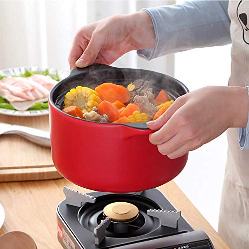 YWYW Olla De Barro Redonda Cazuela, Vajilla De Cerámica Saludable, Olla De Gres con Tapa, Cazuela para Estofar Bibimbap De Cocción Lenta Amarillo 2.5L