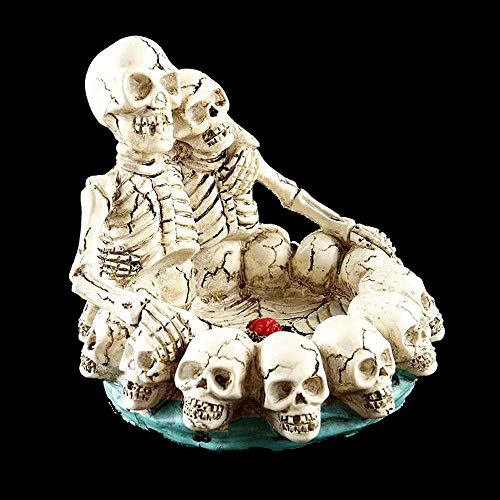 YXB Cenicero Cenicero Creativo Artesanías con Cabeza de Resina aplicables a/Festival de Fantasmas de Halloween/Decoración Regalos/Decoración/Hogar/Regalos (Color: blanco-15x14.5CM)