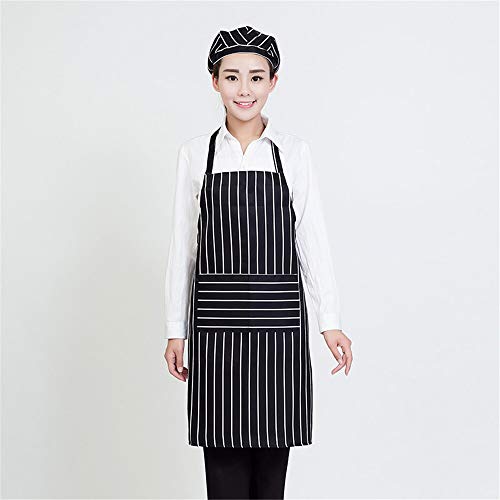 YXDZ (2 Piezas Delantal, De Longitud Media, para Hombres Y Mujeres, Cintura Corta, Moda, Restaurante Occidental, Cafetería, Camarero Negro, Monos, Cintura H