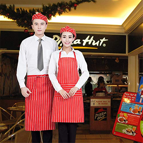 YXDZ (2 Piezas Delantal, De Longitud Media, para Hombres Y Mujeres, Cintura Corta, Moda, Restaurante Occidental, Cafetería, Camarero Negro, Monos, Cintura H