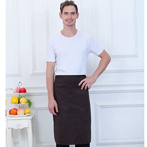 YXDZ Delantal del Chef del Hotel Delantal Medio Delantal Chino Y Occidental Medio Restaurante Cafetería Cafetería Cocina Delantal De Cocina del Hotel Color Café