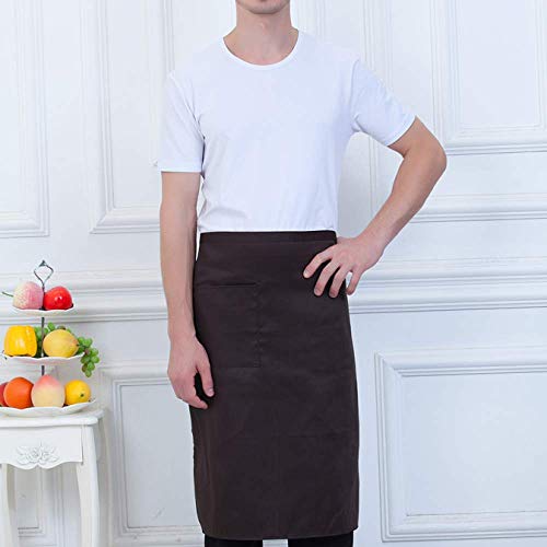 YXDZ Delantal del Chef del Hotel Delantal Medio Delantal Chino Y Occidental Medio Restaurante Cafetería Cafetería Cocina Delantal De Cocina del Hotel Color Café