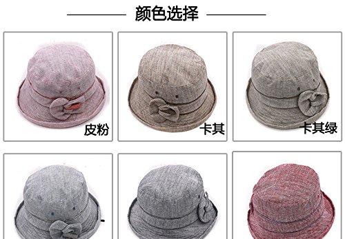 YXLMZ Señoras Mujeres Sombreros en la Cuenca Cap Temporadas Primavera Verano El Parasol Cap Cap Moda Regalo del Día de la Madre 豆 54-58cm Hung (Ajustable)