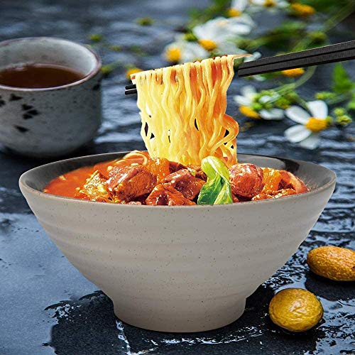 YXTX Cuenco japonés de Ramen de cerámica, Cuenco de Sopa Creativo con Palillos, Cuenco Grande de Fideos Antiguo de 900 ml, Cuenco de Ramen de Cereal Personalizado