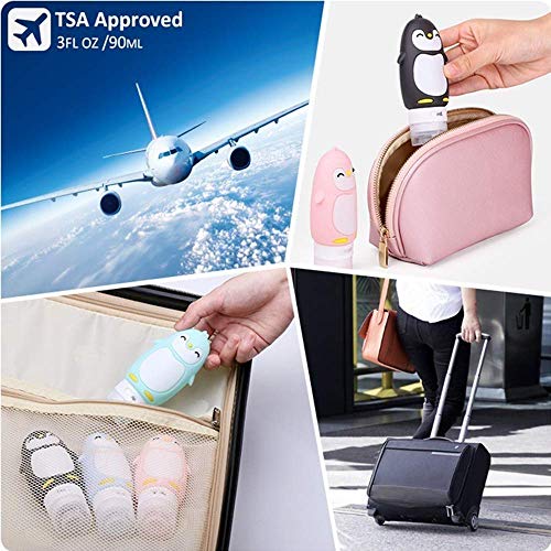 YXZQ Juego de contenedores de Equipaje exprimible de Silicona, contenedor de Viaje a Prueba de Fugas, Juego de Botellas de Viaje con Material de Grado alimenticio, fácil de Transportar, pued