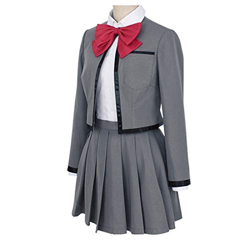 YYFS Uniforme de Anime Cosplay Estudiante de Halloween Gris Tapa y una Falda señoras de la versión,Women's Size-M