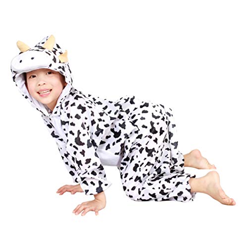 YYH Disfraz de Animal Infantil de Halloween, Regalo de cumpleaños, Material de Felpa Corto (Color : Cows, Size : S)