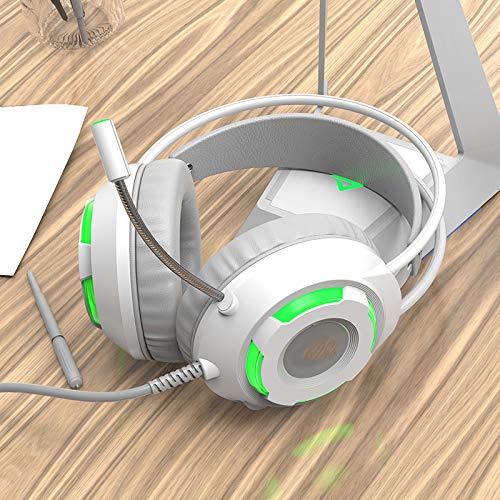 YYKJ Auriculares para Juegos, Auriculares para PS4 con micrófono con cancelación de Ruido, iluminación LED y Control Integrado, PC, computadora portátil, PS4, Auriculares para Juegos Ni