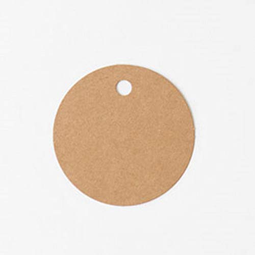 yyuezhi 100 Piezas de Papel Kraft Etiqueta de Regalo Etiqueta 6X6 cm Papel Colgante Etiqueta Redonda Papel Kraft Etiqueta para Regalos de Boda para Hacer Etiquetas de Precio