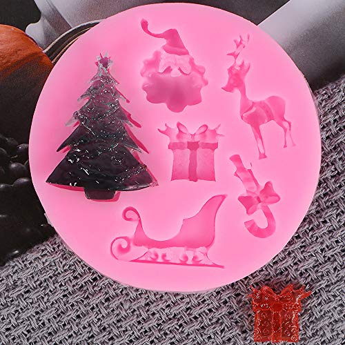 yyuezhi Chocolate Jelly Candy Molde Silicona Cavidades Molde Moldes Decorativos Navideños de Silicona Molde de Silicona de Muñeco de Nieve de Copo de Nieve de Navidad Rosado 2 Piezas