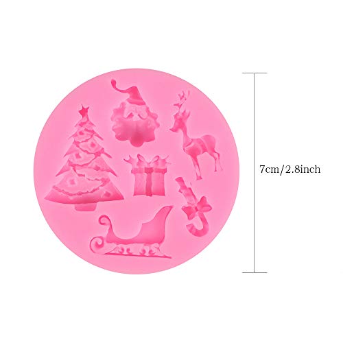 yyuezhi Chocolate Jelly Candy Molde Silicona Cavidades Molde Moldes Decorativos Navideños de Silicona Molde de Silicona de Muñeco de Nieve de Copo de Nieve de Navidad Rosado 2 Piezas