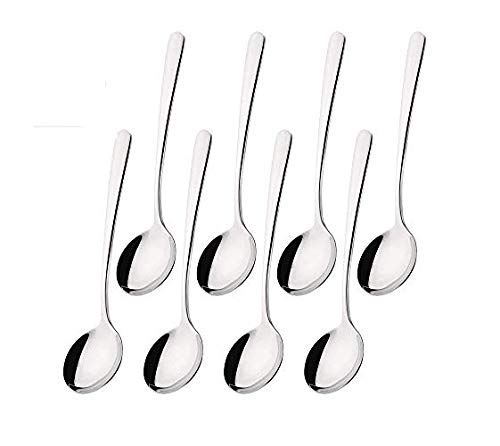 YYZP 8 Piezas de cucharas de café, cucharas de café Espresso de Acero Inoxidable, cucharas pequeñas para Postre, té, Aperitivo, Cuchara de Postre, 4.5 Pulgadas