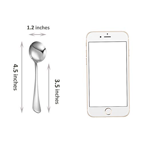 YYZP 8 Piezas de cucharas de café, cucharas de café Espresso de Acero Inoxidable, cucharas pequeñas para Postre, té, Aperitivo, Cuchara de Postre, 4.5 Pulgadas