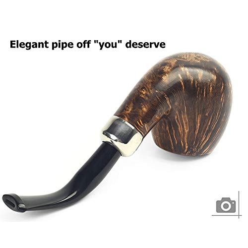 YZ-Pipe Pipa de Tabaco Pipa Retro Ejército irlandés Heather Pipa de Tabaco de Madera Inserto Militar Brillante Tipo 68 Pipa de Tabaco Curvada