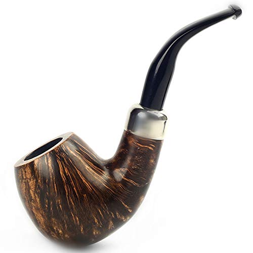 YZ-Pipe Pipa de Tabaco Pipa Retro Ejército irlandés Heather Pipa de Tabaco de Madera Inserto Militar Brillante Tipo 68 Pipa de Tabaco Curvada