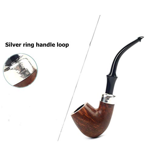 YZ-Pipe Pipa de Tabaco Pipa Retro Ejército irlandés Heather Pipa de Tabaco de Madera Inserto Militar Brillante Tipo 68 Pipa de Tabaco Curvada