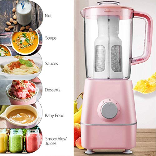 YZHM batidora batidora multifuncional 22000 RPM, 3 tazas, juego de 8 piezas, batidora batidora batidora para batidos, exprimidor, trituración de hielo, especias, 250 W, rosa, rosa y rosa