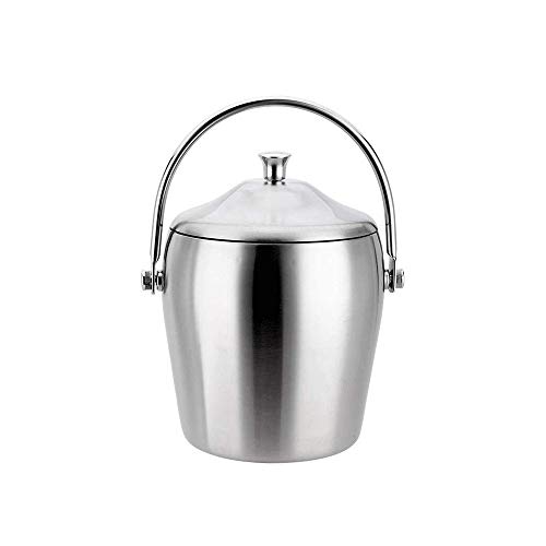 Z-Color Artículos for el hogar Frío Industrial Bebidas Cubo - Ampliación de la Vendimia del Estilo de Acero Partido más frío de hidromasaje - Asas Laterales - Plata (Size : 2L)