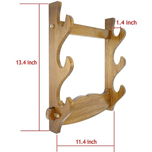 Z-fiber Porta Espada de Madera Maciza Horizontal para Katana Stand Samurai,3 Tier
