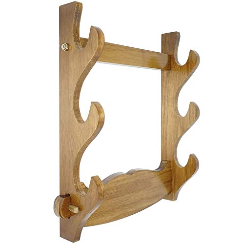 Z-fiber Porta Espada de Madera Maciza Horizontal para Katana Stand Samurai,3 Tier