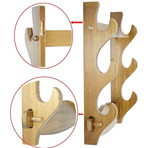 Z-fiber Porta Espada de Madera Maciza Horizontal para Katana Stand Samurai,3 Tier