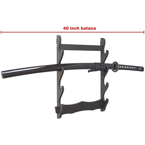 Z-fiber Soporte de Espada de Madera Soporte Horizontal Katana Soporte de Pared Samurai Display Rack,4 Tier