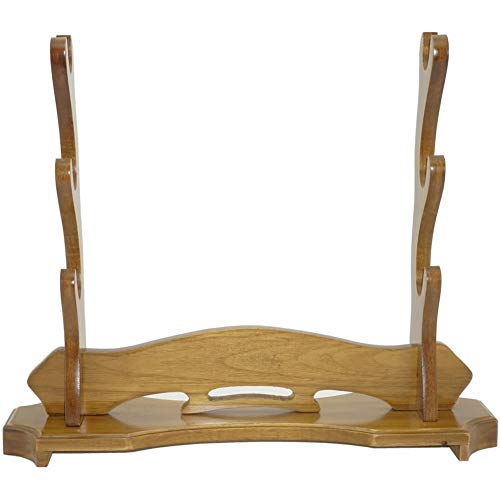 Z-fiber Soporte de Espada Soporte de Exhibición de Madera Horizontal con Fieltro Rojo para Katana Wakizashi Tanto,3 Tier
