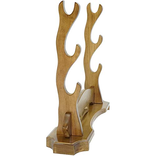 Z-fiber Soporte de Espada Soporte de Exhibición de Madera Horizontal con Fieltro Rojo para Katana Wakizashi Tanto,3 Tier