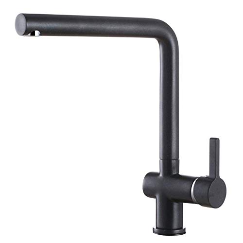 Z-JU Cocina Moderna y Elegante Grifo de latón 360 \u deg; Instalación giratoria de un Solo Orificio Grifo de Agua Orificio único Lavabo rotativo Grifo del Lavabo (Color: A)