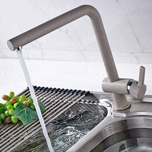 Z-JU Cocina Moderna y Elegante Grifo de latón 360 \u deg; Instalación giratoria de un Solo Orificio Grifo de Agua Orificio único Lavabo rotativo Grifo del Lavabo (Color: B)