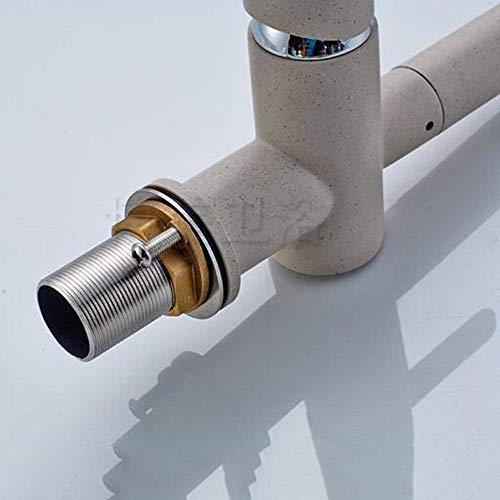 Z-JU Cocina Moderna y Elegante Grifo de latón 360 \u deg; Instalación giratoria de un Solo Orificio Grifo de Agua Orificio único Lavabo rotativo Grifo del Lavabo (Color: B)