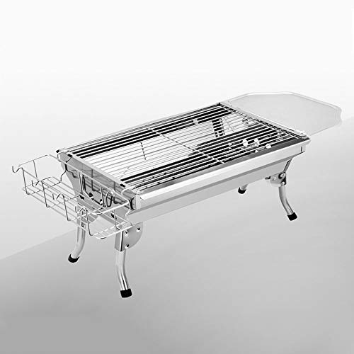 ZA Parrilla plegable para acampar, parrilla de mesa Portátil Plegable Estufa pequeña y liviana Pequeña parrilla de barbacoa de carbón de leña Acero inoxidable para cocinar al aire libre Senderismo Pic