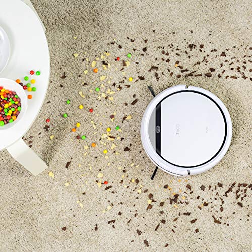ZACO V3sPro - Robot Aspirador con 4 Modos de Limpieza, fácil manejo y programación con el Mando a Distancia, Especial para Pisos Duros y la Limpieza de pelos de Mascotas, Color Blanco Nieve