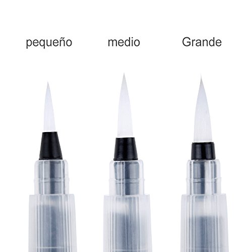 Zacro Pincel de Agua con Paleta de Pintura de Mezcla, 6 Piezas