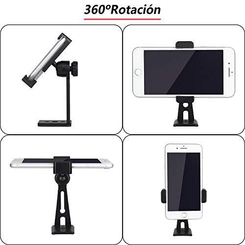 Zacro Soporte Móvil Trípode Multiángulo Soporte Vertical con Montura de Trípode para Teléfono de 5.6-8.9 Pulgadas