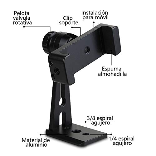 Zacro Soporte Móvil Trípode Multiángulo Soporte Vertical con Montura de Trípode para Teléfono de 5.6-8.9 Pulgadas