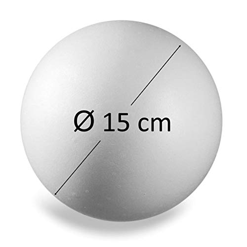 ZADAWERK® Bola de poliestireno - sólida - Ø 15 cm - 3 Piezas