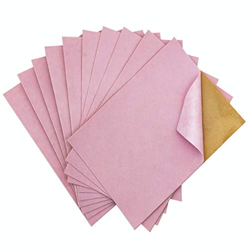 ZAIONE 20 unidades de papel de contacto de terciopelo autoadhesivo 21 cm x 30 cm / 8 x 12 pulgadas/hoja A4 para joyería cajón tela no tejida calcomanía decoración de fondo rosa