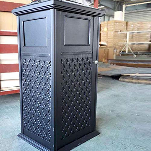 ZAJ Basura Cubo de Basura al Aire Libre Pueden fundición de Aluminio Papelera de Reciclaje Clasificación Organizador del envase de Hotel Patios de Cocina Negro (Color : Black)