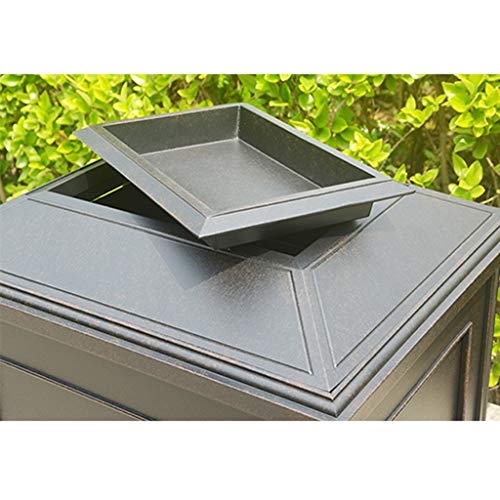 ZAJ Basura Cubo de Basura marrón Puede fundición de Aluminio Papelera de Reciclaje Clasificación Organizador del envase Exterior for Hotel Patios de Cocina (Color : Brown)