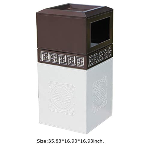 ZAJ Bote de Basura de Basura imitación de mármol Puede fundición de Aluminio Papelera de Reciclaje Clasificación Organizador del envase de Hotel Patios de Cocina (Color : Coffee+White)