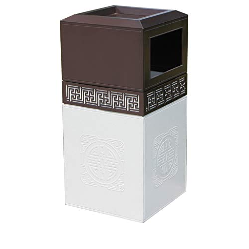 ZAJ Bote de Basura de Basura imitación de mármol Puede fundición de Aluminio Papelera de Reciclaje Clasificación Organizador del envase de Hotel Patios de Cocina (Color : Coffee+White)