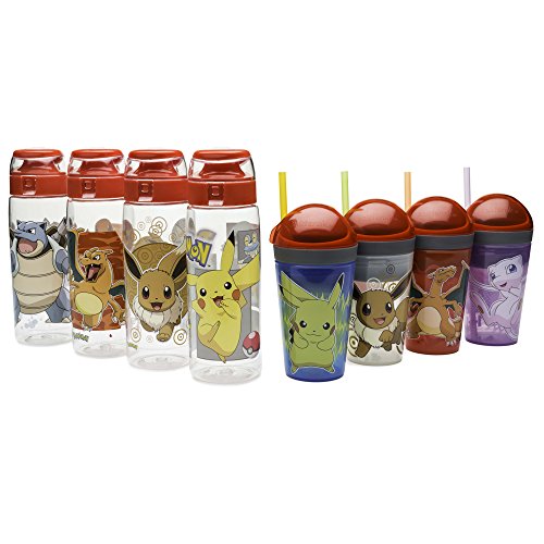 Zak! Designs Pokemon Charizard, Charmander & Charmeleon - Botella de plástico, tritán, con tapa, sin BPA, resistente a golpes, 0,74 l